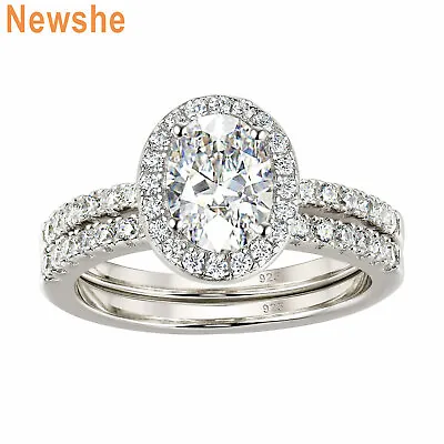 Newshe 3Ct Vintage Engagement Wedding Ring Set For Women CZ 925 Sterling Silver • $36.99