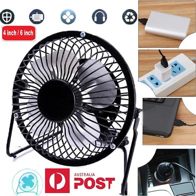 $6.99 • Buy Portable Mini USB Cooling Fan 360° Small Desktop Desk Quiet Computer 4/6 Inch