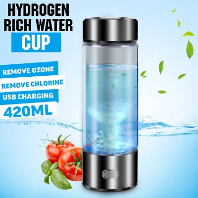 £29.99 • Buy 420ml USB Hydrogen Rich Alkaline Water Ionizer Generator Bottle Cup Portable Mug