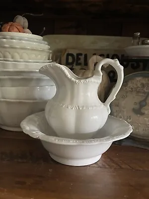 Vintage Ironstone Inspired Pitcher Basin Set • $14