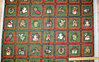 Santa's Coming Gingerbread Snowman Christmas Blocks Benartex Fabric  23  Panel • $4.41