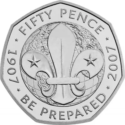 2007 50p Coin Scouts 100th Anniversary Be Prepared Fifty Pence Coin Circulated • £2.15