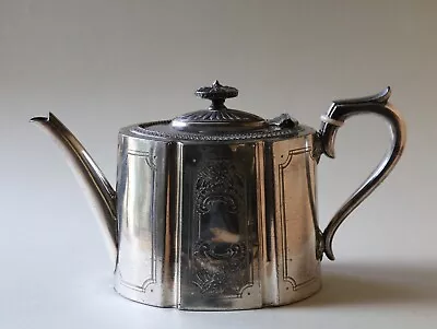 Antique Etched Silver Plate Teapot By James Dixon & Sons Sheffield England • $59