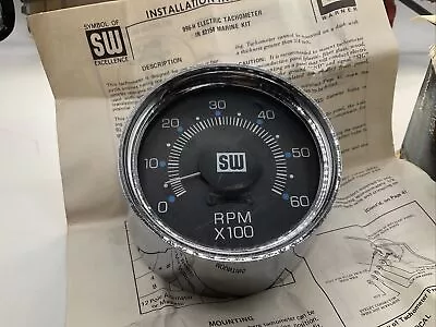 Vintage Stewart Warner Marine Tachometer 6000 Rpm New Old Stock • $99.99