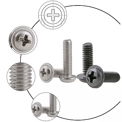 £2.27 • Buy Flanged Button Head Machine Screws M2 M2.5 M3 M4 Phillips Steel Zinc/Ni-plated