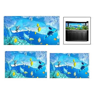 $17.41 • Buy Fish Tank Background 3D Effect Aquarium Backdrop Landscape Poster Decor