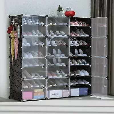 60 Pairs Shoe Rack Organizer 10-Tier Stackable Shoe Storage Cabinet Space Saving • $49.89