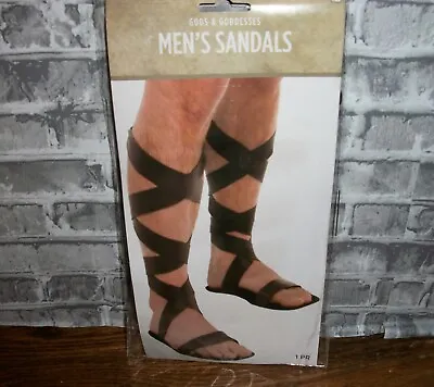 Men's Brown Roman Gladiator Medieval Halloween Costume Flat Sandals Shoes *NEW* • $16.85