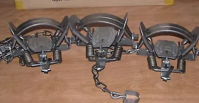 $52.55 • Buy 3 Duke #2 Coil Spring Traps Raccoon Coyote Bobcat Fox Lynx Otter New Sale 