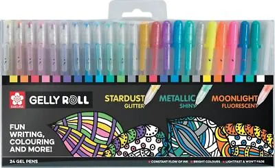 SAKURA Gelly Roll Set Of 24 Gel Pens Stardust - Metallic - Moonlight • £36.19