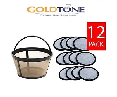 F(12) GoldTone Charcoal Coffee Water Disks & Basket Filter For Mr. Coffee Makers • $13.99