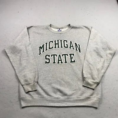 VINTAGE Michigan State Spartans Sweatshirt Mens Medium Gray Champion Crewneck • $20.99