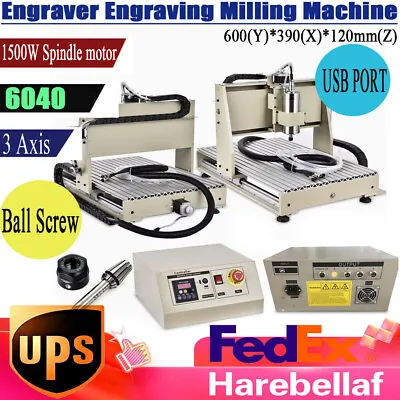 USB CNC 6040 Router Engraver Engraving Wood Drill/Milling Machine 3 Axis 1.5KW  • $1006.05