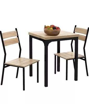 Homcom Modern 3pc Dining Table 2 Chair Set For Small Space Dining Room Kitchen • $84.99