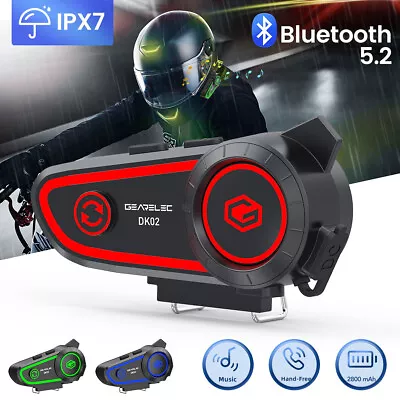 Bluetooth5.2 Motorcycle Helmet Headset Headphone Hands Free Waterproof LED Light • $21.99
