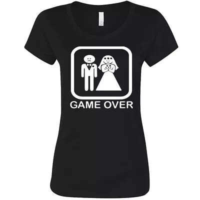 🔥 Game Over Wedding Funny Groom Happy Bride Husband Wife Joke Womens T Shirt • £14.20