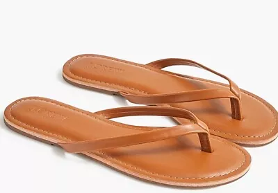 NWT J Crew Easy Summer Flip-flops Sandals Slides Cedar Wood Tan Nude Size 8 • $12