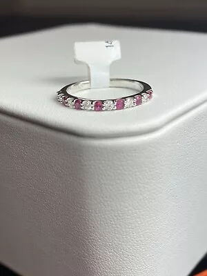 White Gold Ruby And Diamond Band • $996.32