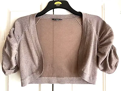 Ladies Coast Shrug Cover Up Light Brown Silver Size 10 • £17