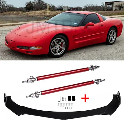 For Chevrolet Corvette C5 Front Bumper Lip Splitter Chin Spoiler + Strut Rods • $65.25