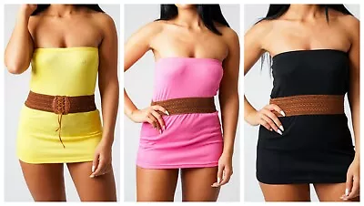 £14.93 • Buy Women's Strapless Micro Mini Dress Bandeau Ladie's Sleeveless PartyWear Sundress