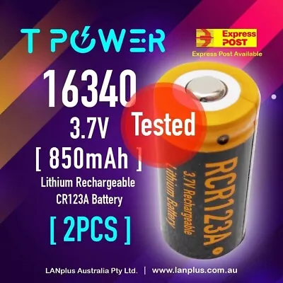 2x New CR123a Rechargeable 16340 3.7V 850mAh Lithium Li-ion Battery Nipple • $14.99