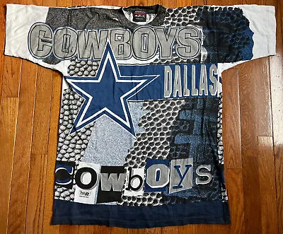 Vtg 1994 Dallas Cowboys Magic Johnson AOP NFL T Shirt Men’s XL 90’s • $99.95