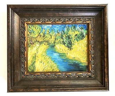 $12740 • Buy Original Classical Impressionist Van Gogh Style 'Stream' 8x10 Framed