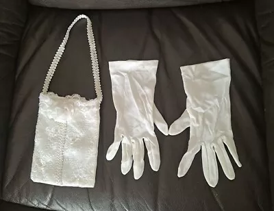 Holy Communion |Flower Girl Accesories Bag & White Gloves.  • £3.99