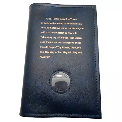 Alcoholics Anonymous AA Blue  Big Book Cover Third Step Prayer Coin Holder • $24.95