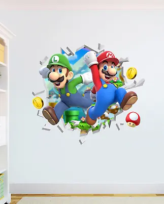 Mario And Luigi Wall Art Sticker Game High Quality Bedroom Decal Print Boys • £8.99