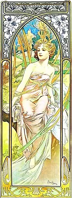  Wall Hanging Ornaments Morning Awakening Alphonse Mucha Art Nouveau • $16.95