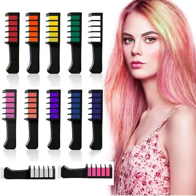12PCS Temporary Hair Chalk Hair Color Comb Dye Salon Kits Party Fans Cosplay Set • £5.89
