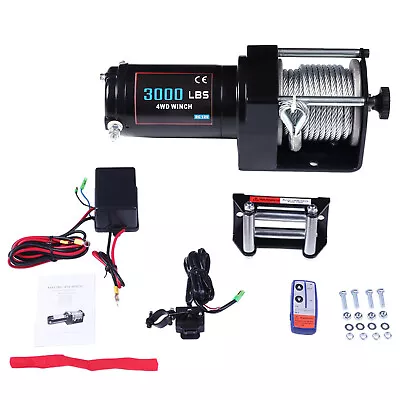 3000lbs 12V Electric Winch Steel Cable Offroad Wireless Remote Control NEW • $90.99