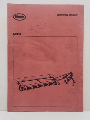 $18 • Buy Agricultural Equipment - Vicon CM 216 Disc Mower Operator's Manual - Shop Used