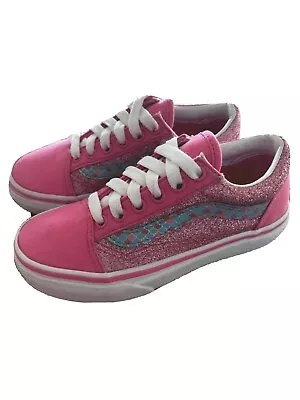 VANS Off The Wall Kid's Size12 Mermaid Scales PinkGlitter Girls' Old Skool Shoes • $55