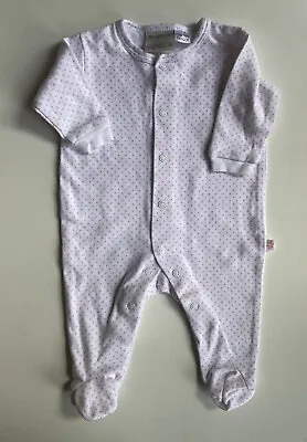Marquise Baby Girl Size 0-3 Months White One-piece Growsuit Pink Spots VGUC • $11.95
