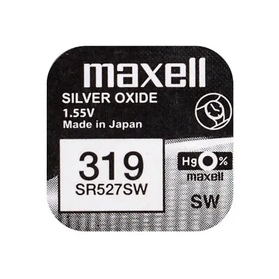 Maxell 319 Silver Oxide SR527SW Watch Battery 1.5V - SR64 V319 SR527W D319 527 • £2.68