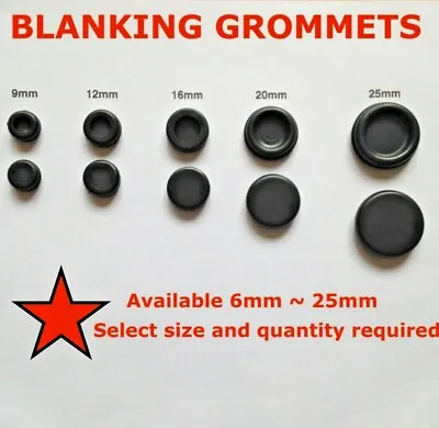 £2.50 • Buy Blanking Grommets Rubber Grommet Closed Grommet Blind Plug Bung Bungs - All Size