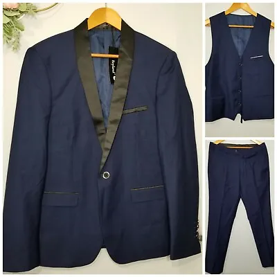 Boyland Mens 3 Pieces Tuxedo One Button Shawl Lapel Wedding Dress Suit Formal M • $4.98