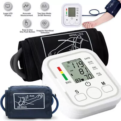 Digital Blood Pressure Monitor LCD Display & Voice Upper Arm Cuff BP Machine UK • £9.95