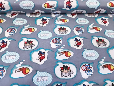 $7.59 • Buy Marvel Avengers Kawaii Fabric  Cotton Fabric Spring Creative By The Yard  