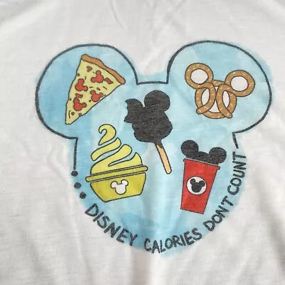 Disney Mickey Ears Women’s 3XL Disney Calories Don’t Count White Tank Top • $7