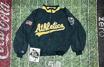 Majestic Authentic Oakland A’s  Jacket Sz M Athletics MLB Baseball Base • $75.65