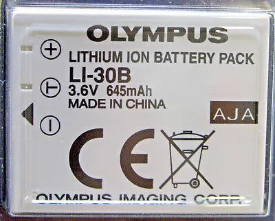 £12.50 • Buy Olympus Camedia LI-30B / 3.6V 645mAh Lithium Ion Battery Pack New And Sealed