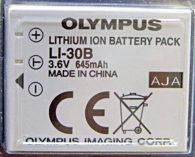£12.50 • Buy Olympus Camedia LI-30B / 3.6V 645mAh Lithium Ion Battery Pack New And Sealed