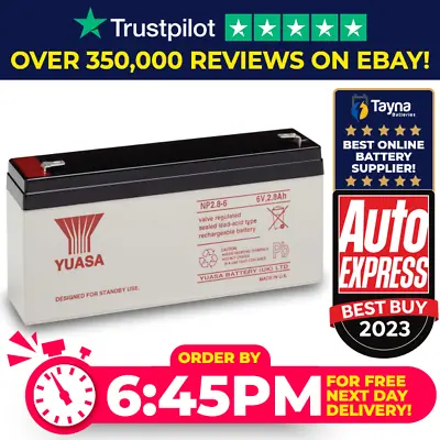 £19.19 • Buy Yuasa NP2.8-6 Valve Regulated Lead Acid (VRLA) Battery 6V 2.8Ah