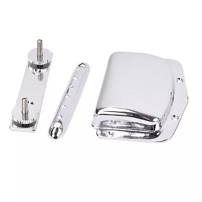 Adjustable Bridge+Tailpiece Cover For Teisco Vintage Electric Guitar Chrome B • $21.44