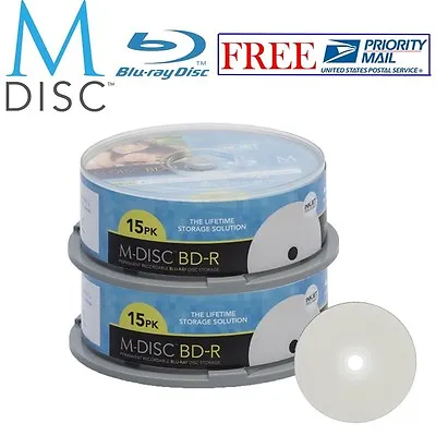 30 Pack Millenniata M-Disc BD-R 25GB 4X White Inkjet Printable Recordable Disc • $199.99