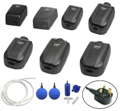 £12.45 • Buy Aquarium Air Pump Fish Tank Quiet Single/Twin Valve Tropical Marine HIDOM
